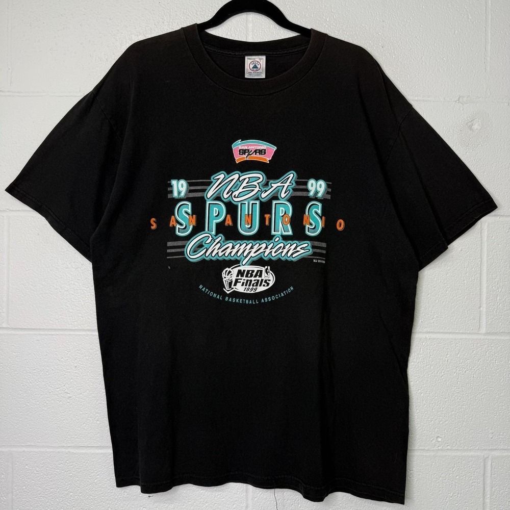 Vintage 1999 San Antonio Spurs NBA Finals Champions T-Shirt L Black
